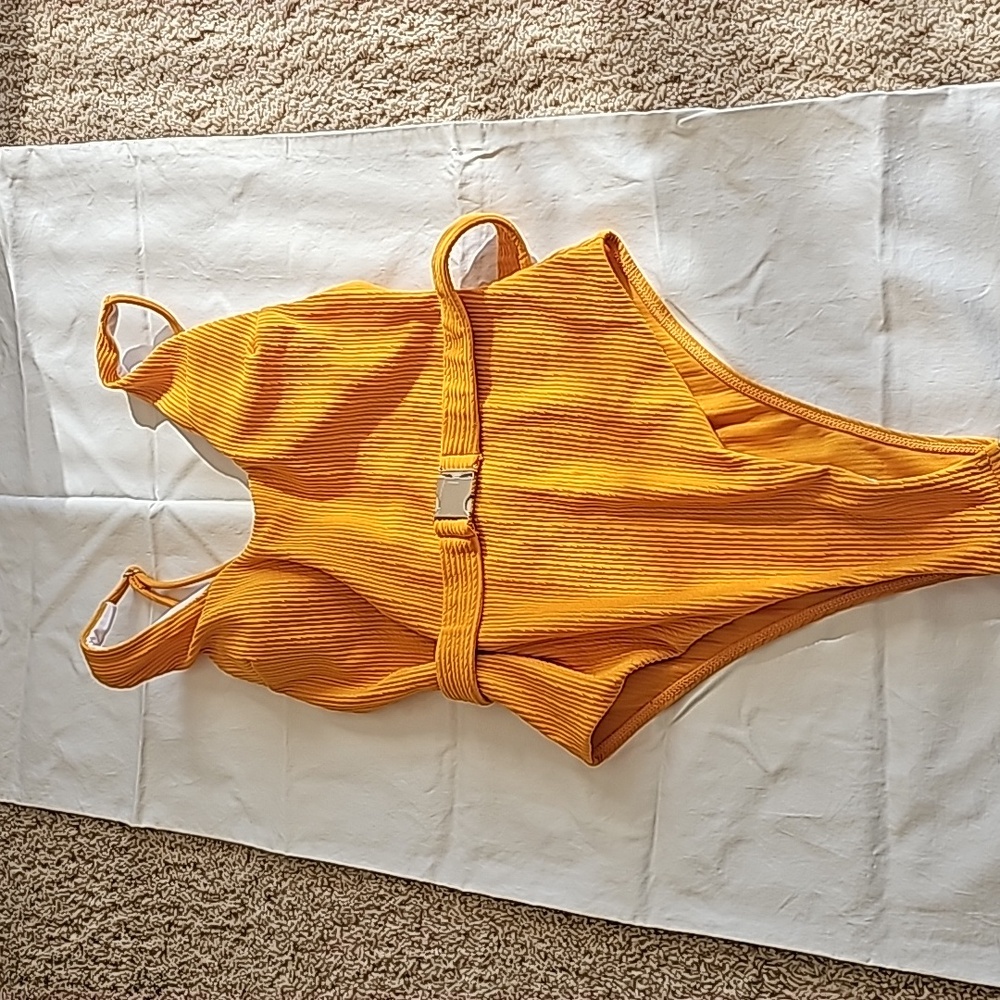 Mustard color 1 piece bathing suit